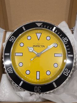 Wall clock Invicta Pro Diver 12 Inch Yellow Face & Black Dial Wall Clock