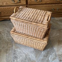 RATTAN BASKETS / SET OF 2