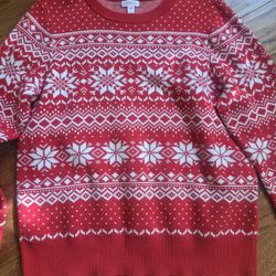 New Holiday Lane XLARGE Red & White Woman's Sweater