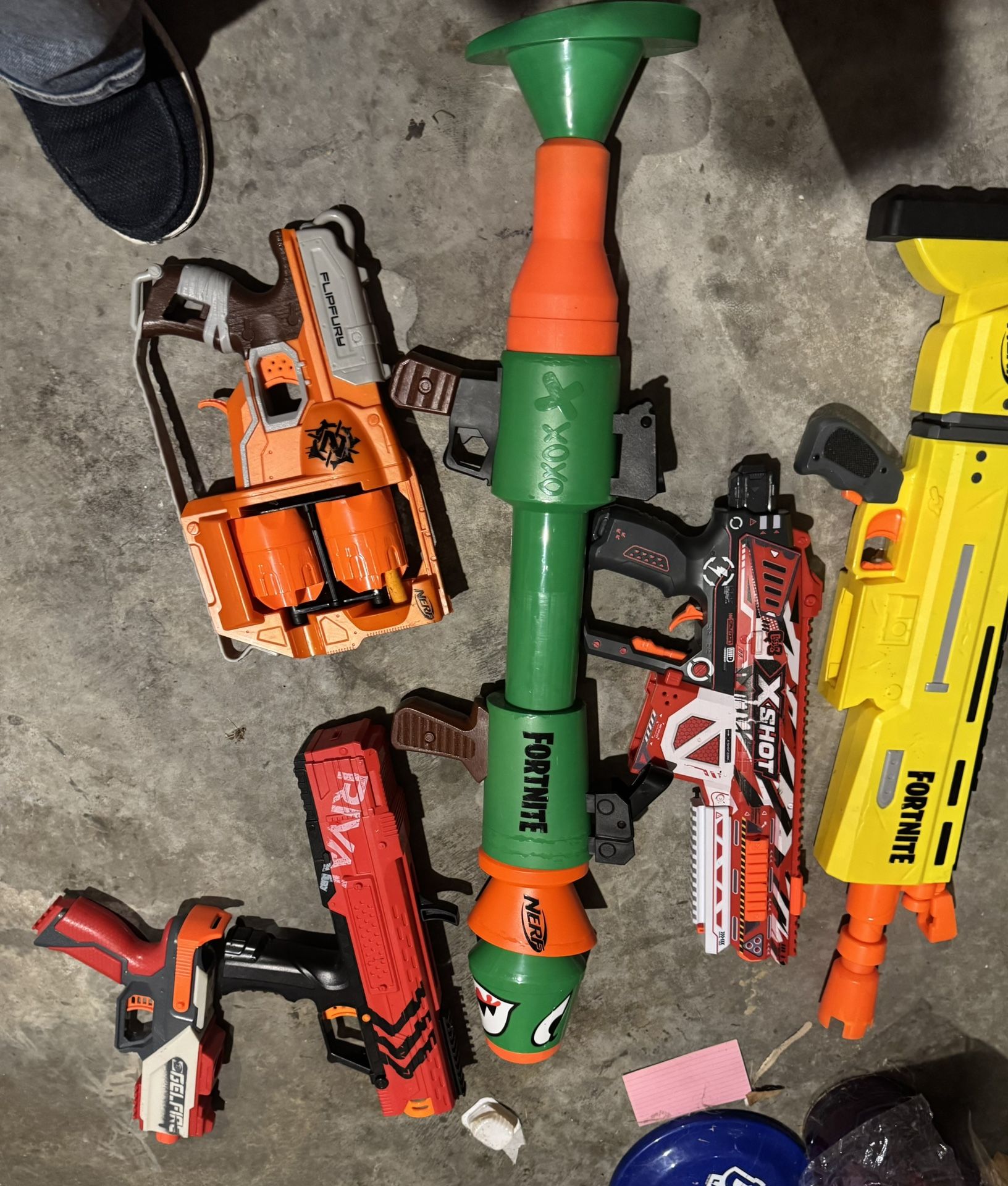 Nerf Gun Lot – 6 Blasters – Works Great – Fortnite, Rival, X-Shot + More
