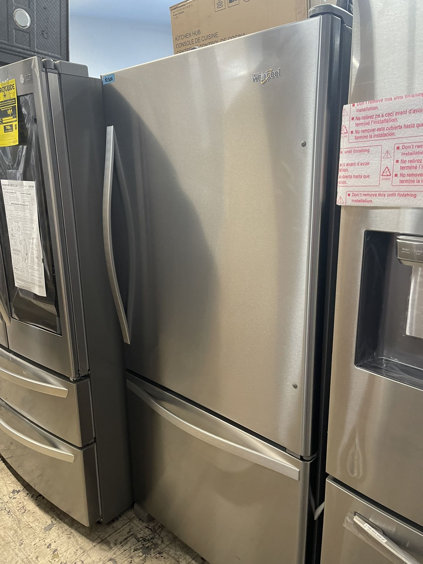 Whirlpool Bottom Freezer In Stainless Steel New Open Box Coubter Depth 