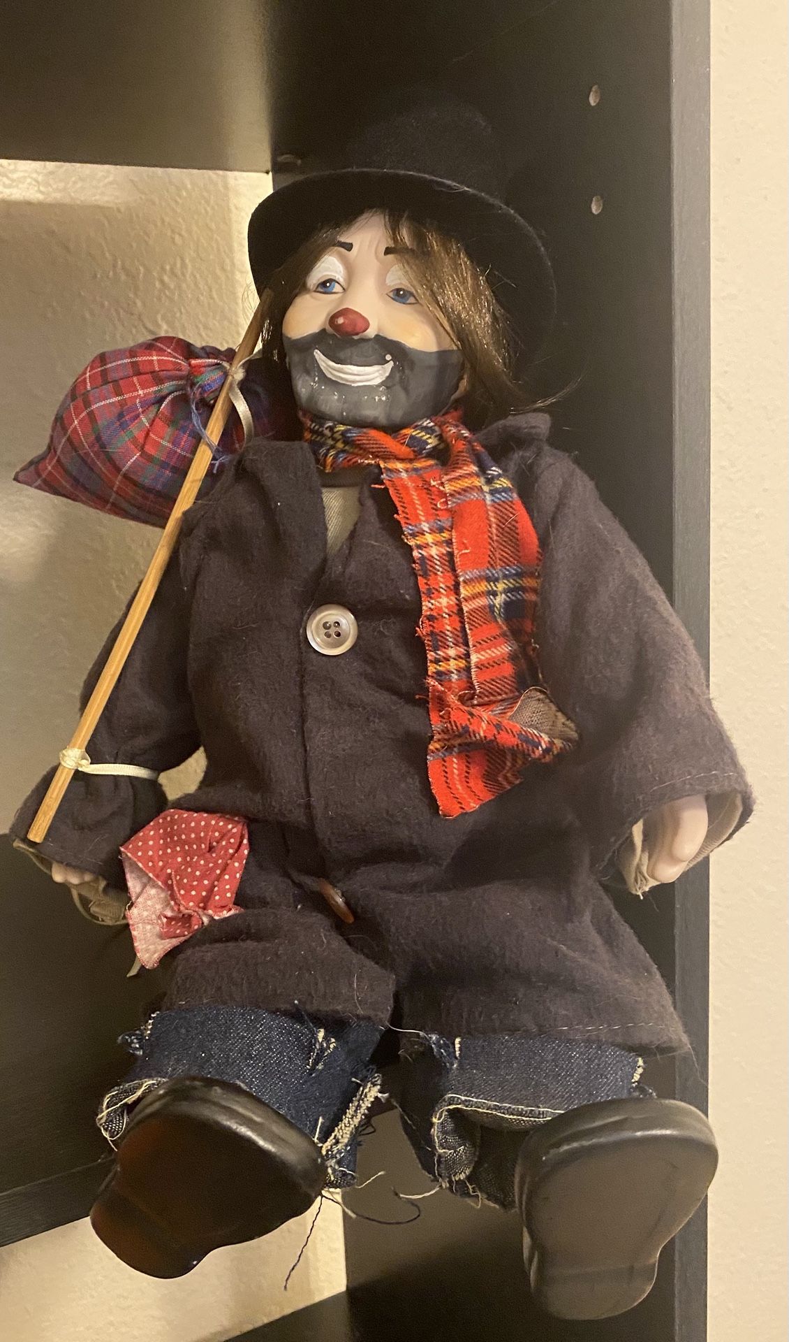 Porcelain Homeless Clown Doll