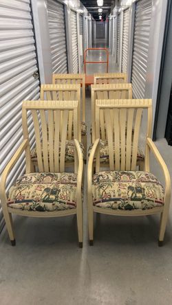 Six Solid Wood Dining Table Chairs