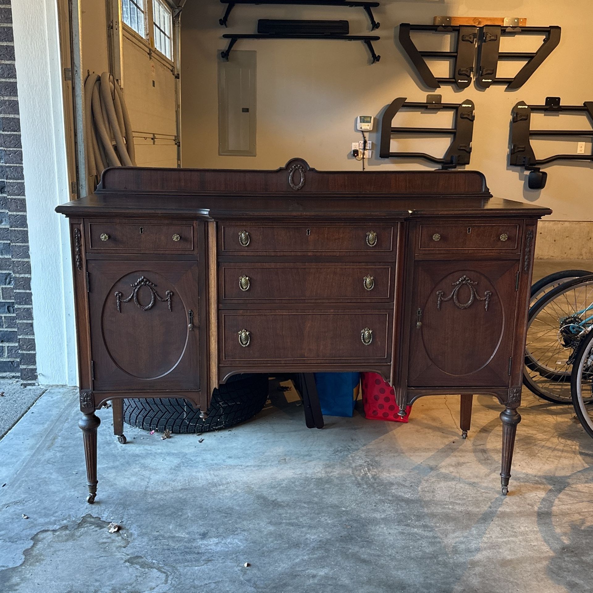 Gorgeous Antique Buffet Table, Sideboard, Cabinet, Credenza