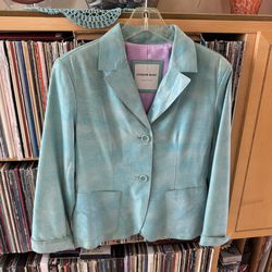 PRICE DROP: ANDREW MARC NY VTG NW/OT BUTTER-SOFT polished, linedTURQUOISE IGUANA LEATHER