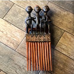 Vintage African Ashanti Ghana Prestige Status Carved Wood Comb Wall Hanging