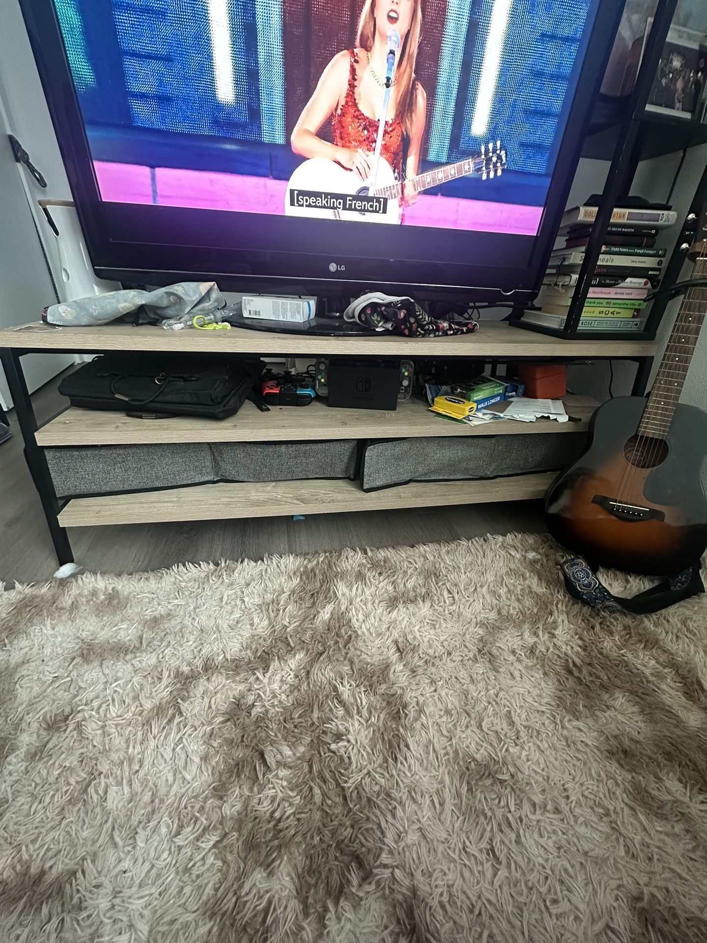 Double shelved TV stand