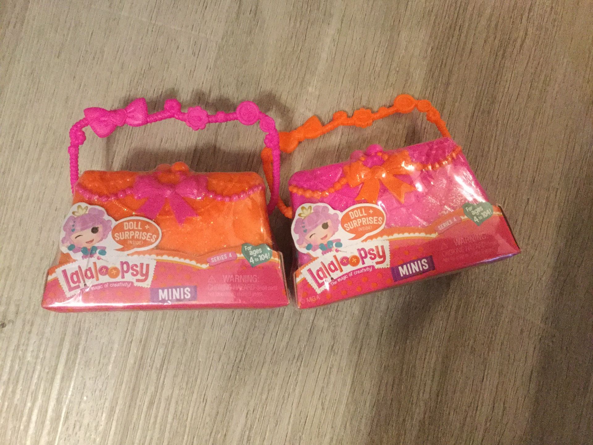 (2) NEW SERIES 4 LALALOOPSY DOLL SURPRISE MINIS (Purse shaped) mystery /blind