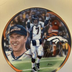 John Elway Broncos Collector Plates – Super Bowl XXXII & AFC Champs (Set of 2)