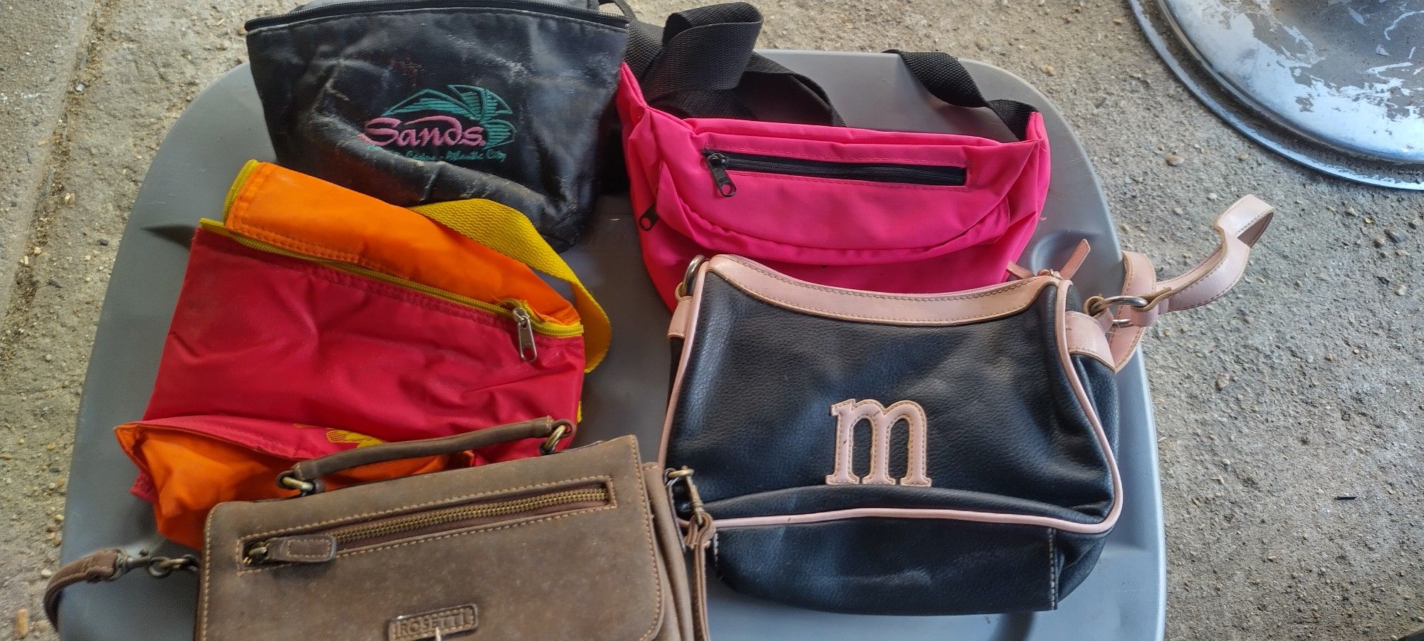 5 Bags Fanny Packs Plus Cooler Bag And Pocketbook LetterM