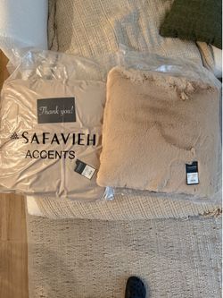 Safavieh Accents Faux Fur Throw Pillows (Brand new)
