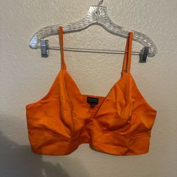 Eloquii Orange Sateen Crop top Size 18
