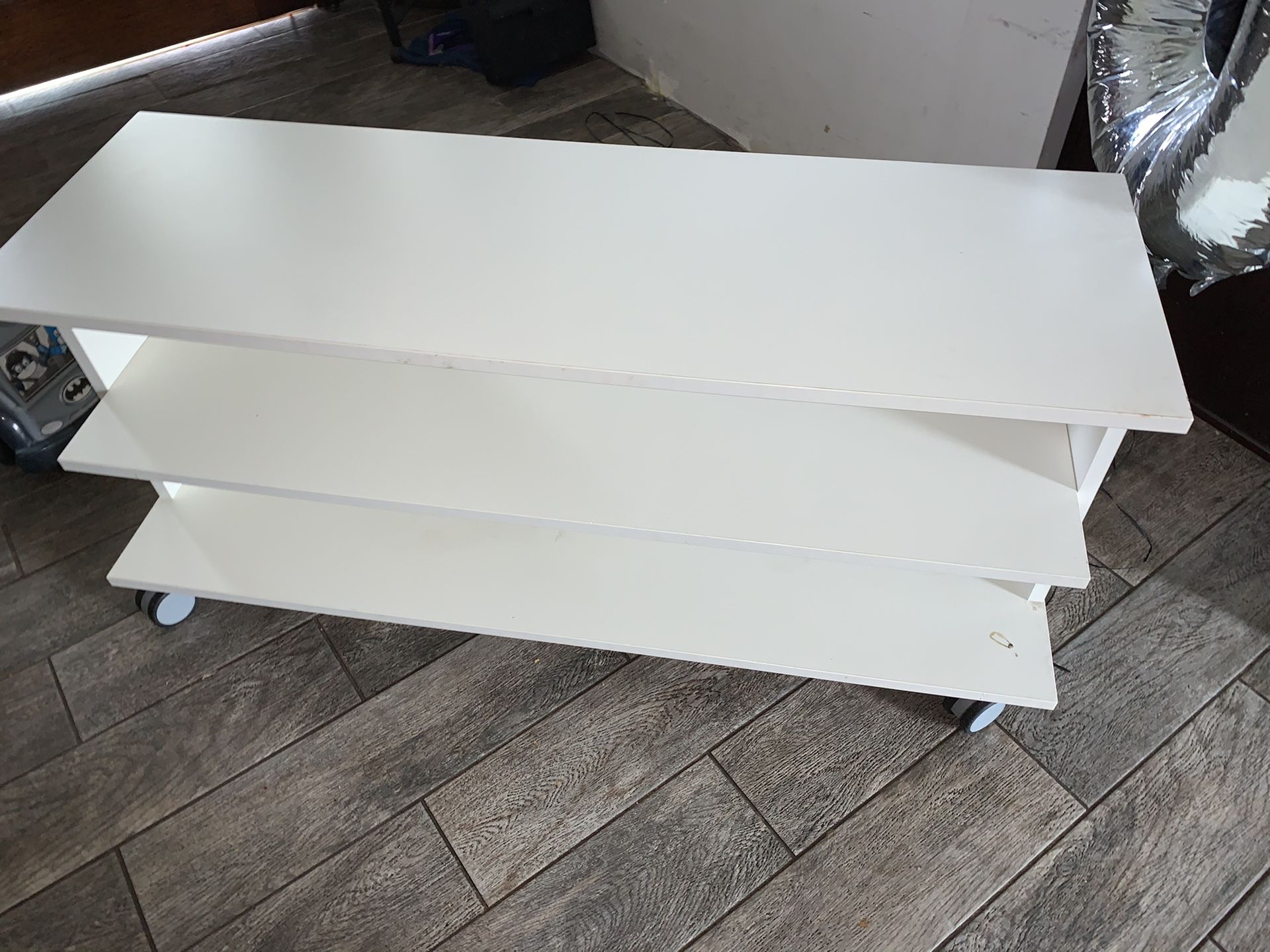 White tv stand