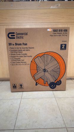 COMMERCIAL ELECTRIC 30” DRUM FAN.