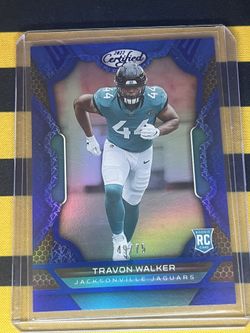2022 Panini Certified Mirror Blue Travon Walker Rookie RC Jaguars /75