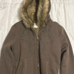 hollister fur jacket 