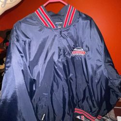 Vintage Holloway Patriots Football Varsity Jacket Jersey Coat Navy Blue Red USA