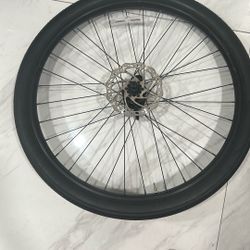 Bicycle Wheel With Tire And Rotor 