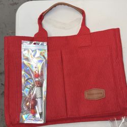 Large Red Tote Bag Set