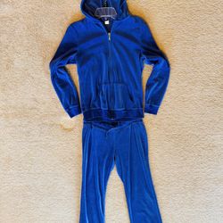 Old Navy Womens small velvet violet purple blue 2-piece Hooded Velour Gym Sweats Lounge Jog sweatsuit
