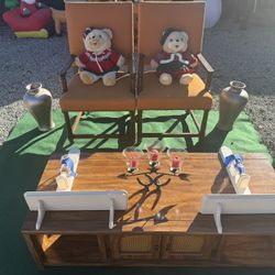 Living Room Bundle Coffee Table 2 Chairs Candle Holders Wall Shelf’s $150 For All 