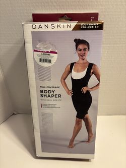 Danskin Black Body Shaper Side Zip Adjustable Straps Full Coverage size L NEW