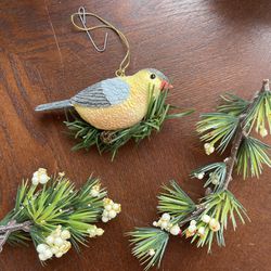 Vintage 70’s American goldfinches  Christmas Ornament 