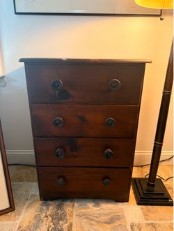 Compact Vintage pine wooden dresser