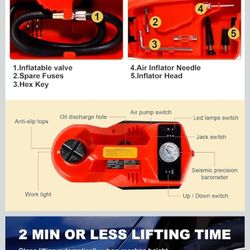 Electric Car Jack Kit 5 Ton 12V Floor Jack with Impact Wrench and Tire Inflator Pump Portable Hydraulic Car Jack for SUV Sedans Tire Change with LED L