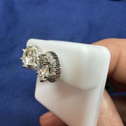 4.36 cttw Moissanite Stirling Silver 925 - 6-prong Stud Earrings