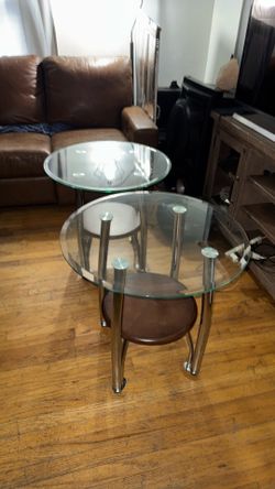 Glass top side tables