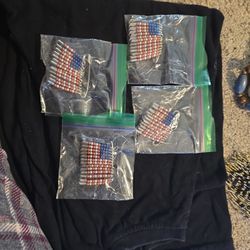 Safety Pin Bead Flag Pins