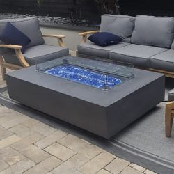 Concrete Fire Pit Patio Furniture Heater Outdoor Table
