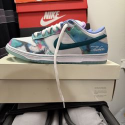 Nike Sb Dunk Low x Futura Laboratories Bleached Aqua Sz 10.5 