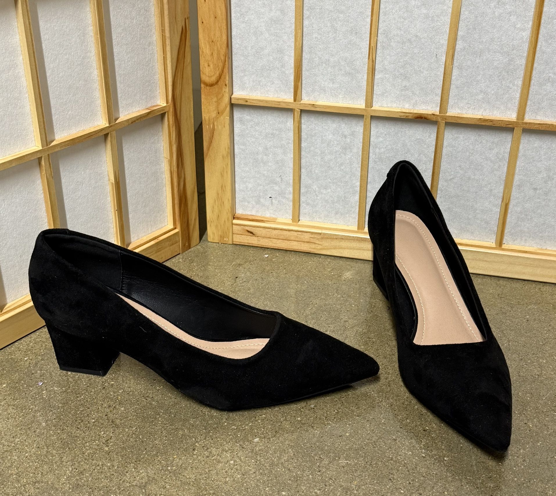 Black Women’s Short Block Heel 
