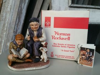 A good turn Dave Grossman Boy Scouts Norman Rockwell figurine signed