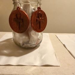 ✨Handmade Resin Ankh Earrings- Spiritual And Stylish🍃✨