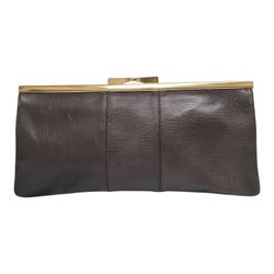 Vintage Phillippe Genuine Lizard Clutch – Structured Evening Bag with Gold Frame