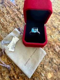 Authentic David Yurman Blue Topaz Ring (Size 7.25)