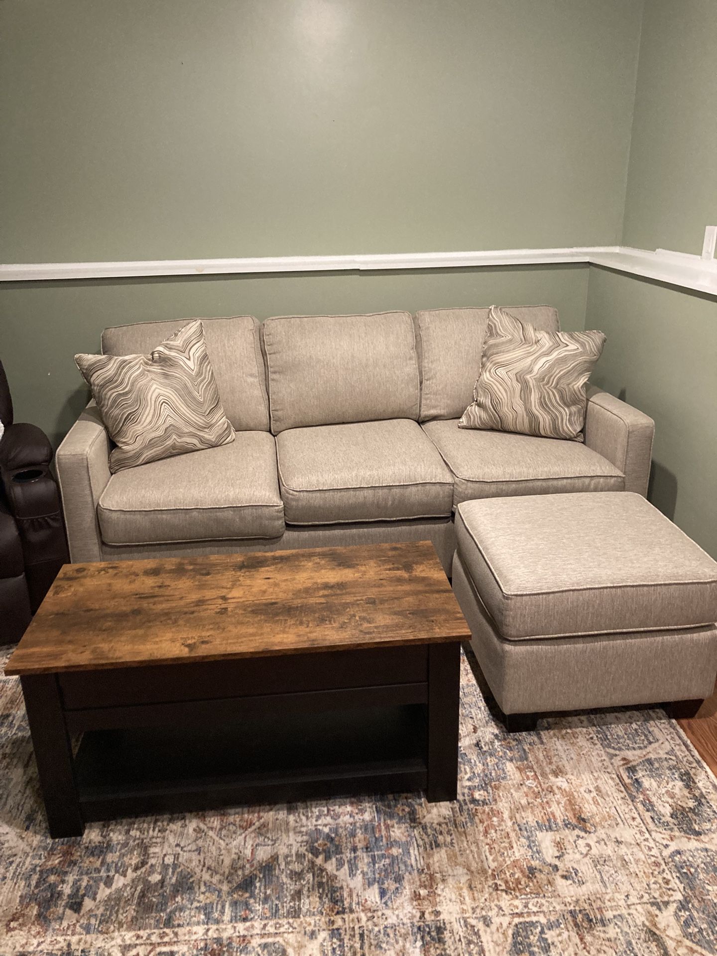 Pull Out Sofa Bed With Ottoman And Coffee Table