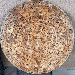 Big Wooden Aztec Calendar 