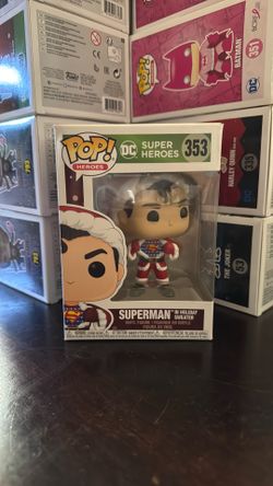 Superman in holiday sweater