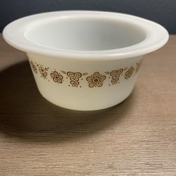 Vintage #75 Pyrex Butterfly Gold Round Butter Dish Bowl No Lid