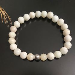 DeMarcus Alexan 8mm White Amazonite Bracelet 