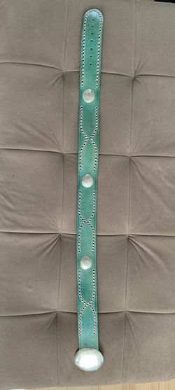 Turquoise Leather And Silver Belt