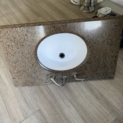 Vanity top with faucet 