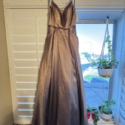 Rose gold glittery formal dress - with pockets!