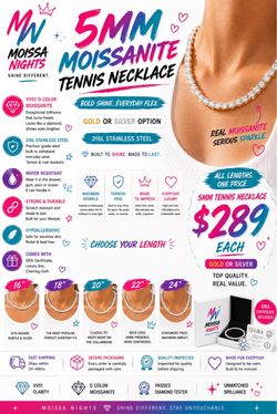 Moissa Nights 5MM Moissanite Tennis Necklace