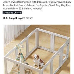 Clear Acrylic Dog Playpen: 10 Panel
