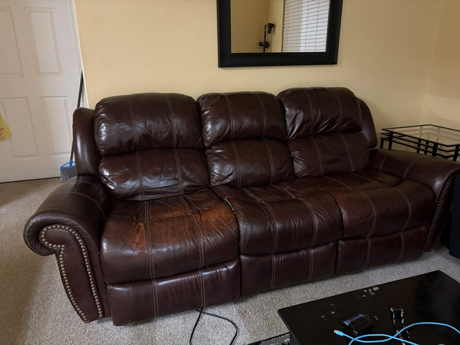 Reclining Leather Couch
